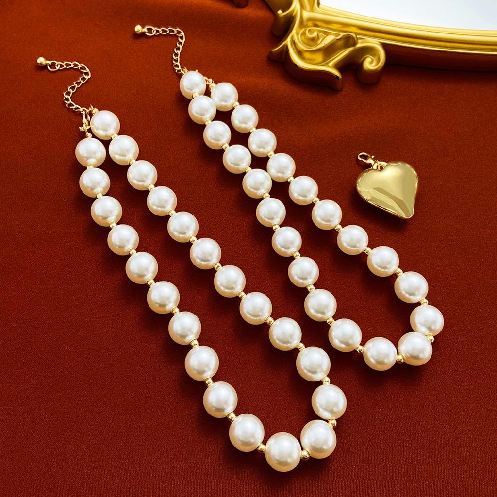 Neues Zubehör Übertriebene Cyber Mehrschichtige Perlen Punk Halsband Halskette Geometrische Perlen Halskette Damen Perlen