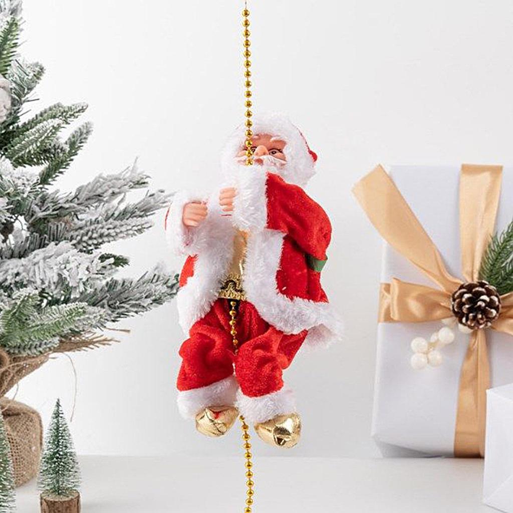 Climbing Santa On Rope Holiday Electric Decoration With Music Musical Santa Climbing Rope For Outdoor Indoor Porch Window Roof