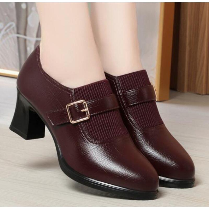 Women Designer Comfortable Fashion Thick Heel Shoes Autumn New Women Round Head Deep Mouth Thick Sole Office High Heels