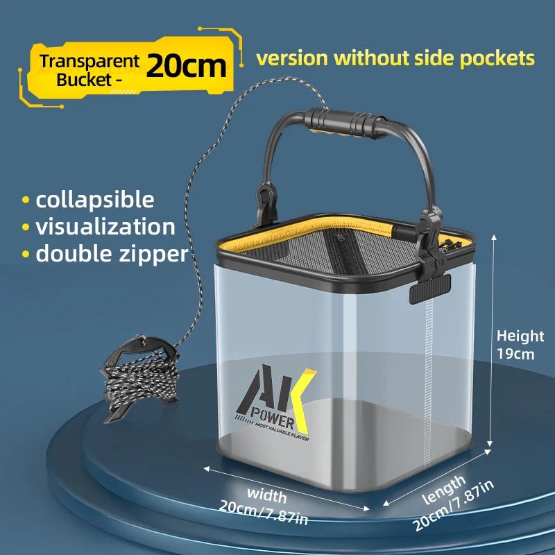Transparent Fishing Bucket Foldable Multifunctional Live Fish Container Fish Protection Bucket