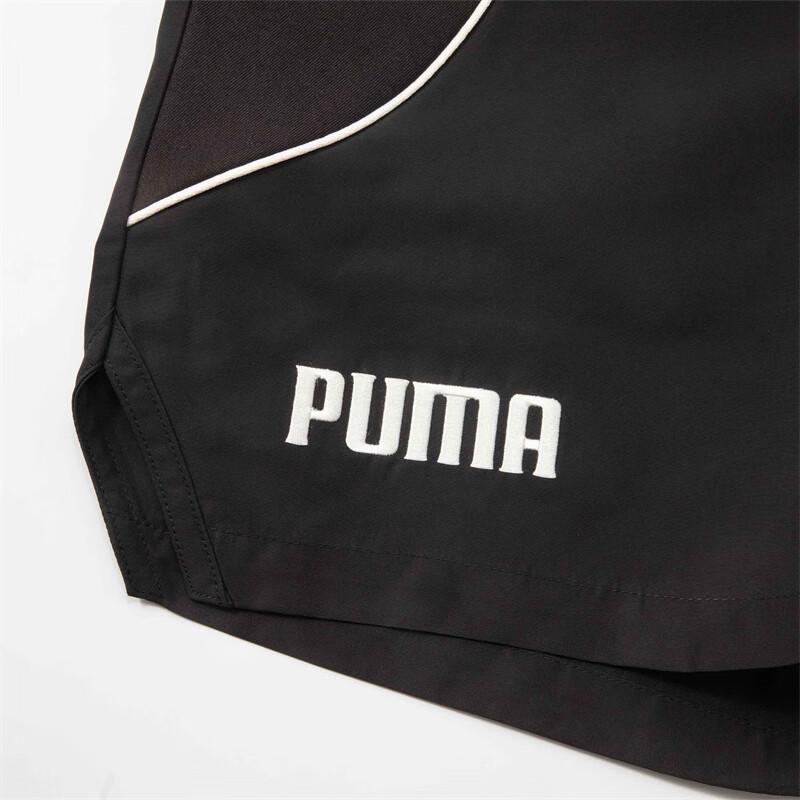 Puma Logo Pattern Elastic Waist Mid-Length Casual Shorts Unisex Shorts Black 628249-01