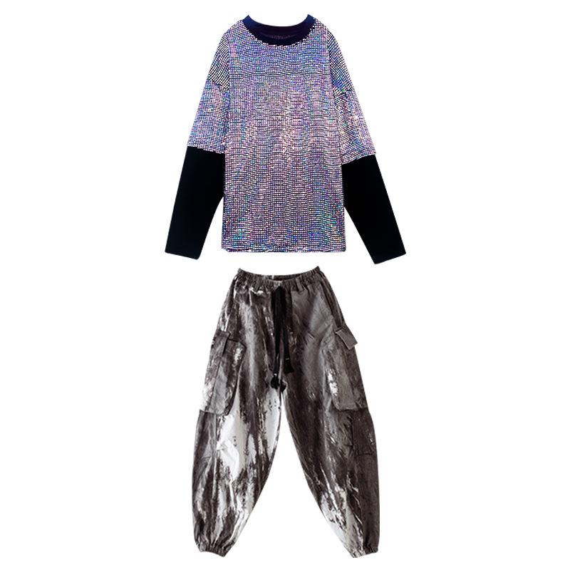 Children's Dance and Performance Outfits: Boys' Sequined Drum Set Attire & Girls' Street Dance Costumes for New Year's Celebration