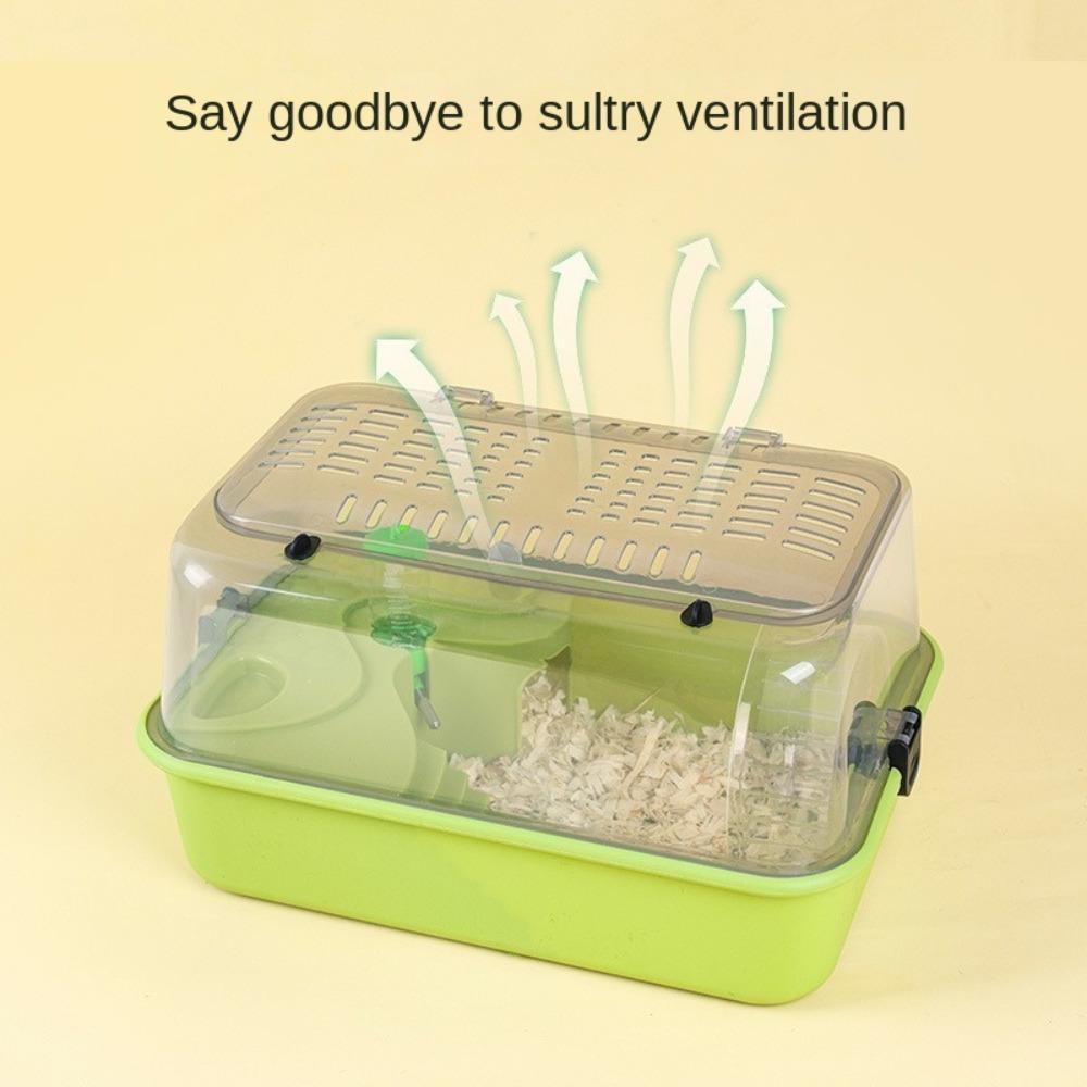 Doppelschichtiges Hamsterhabitat Klarsichtdeckel Kleintierhaus Tragbarer Hamsterkäfig für Kleintiere