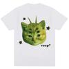 Funny Alien Cat Vorp Meme Graphic Tshirts Unisex Unisex Humor Joke Vintage Tshirt Oversized Cotton Casual Summer Kawaii T Shirts
