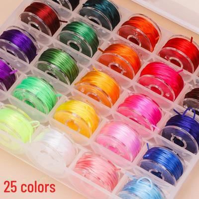 Set mit elastischen Drahtperlen in 25 Farben: Handgefertigt, langlebig, für selbstgemachte Armbänder und Halsketten