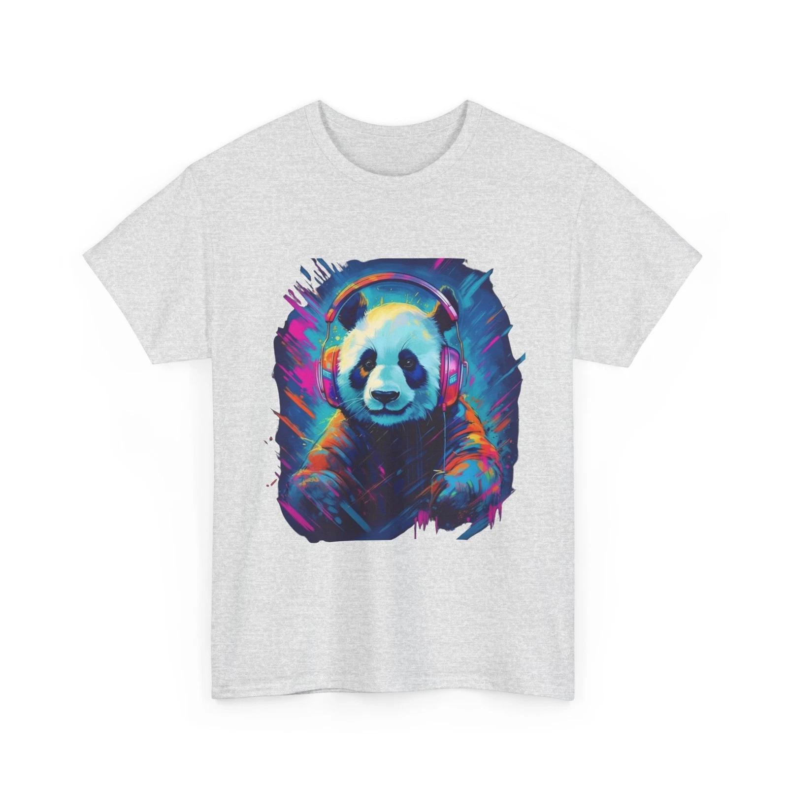 Неоновая футболка DJ Panda с красочным графическим изображением наушников M