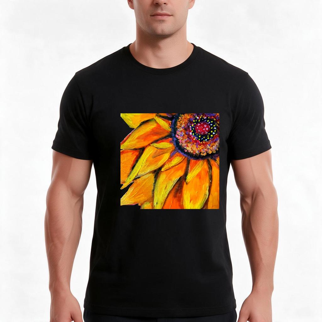 Sunflower Tshirt Summer Casual Cotton Tee Oversized Streetwear Tops Vintage Graphic Print Loose Fit Short Sleeve