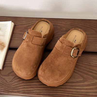 Mules Donna Scarpe Piatte Piattaforma Ciabatte Camoscio Nuove Scarpe Casual 2025 Tendenza Inverno Slingback Sneakers Donna Infradito