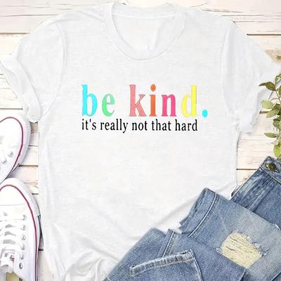 Women Summer T Shirt  Print Simple Fashion Short Sleeve Tees Casual   Printed  Tops