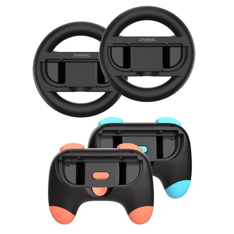 S7h DOBE TNS-5110 For Nintendo Switch 2 4 In 1 Left Right Joy-Con d8A Controller Circular Racing Whe