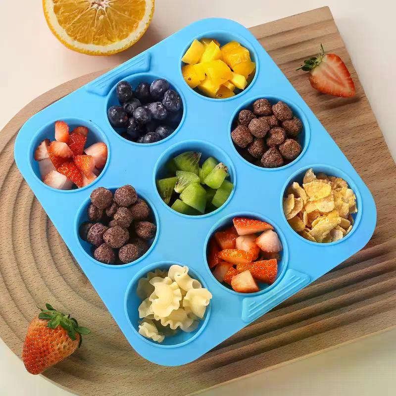 Multiuse Silicone Baking Tools, 1Pcs 9 Holes Square Non-Stick Muffin Cupcake Pan, Also for Soap, Chocolate