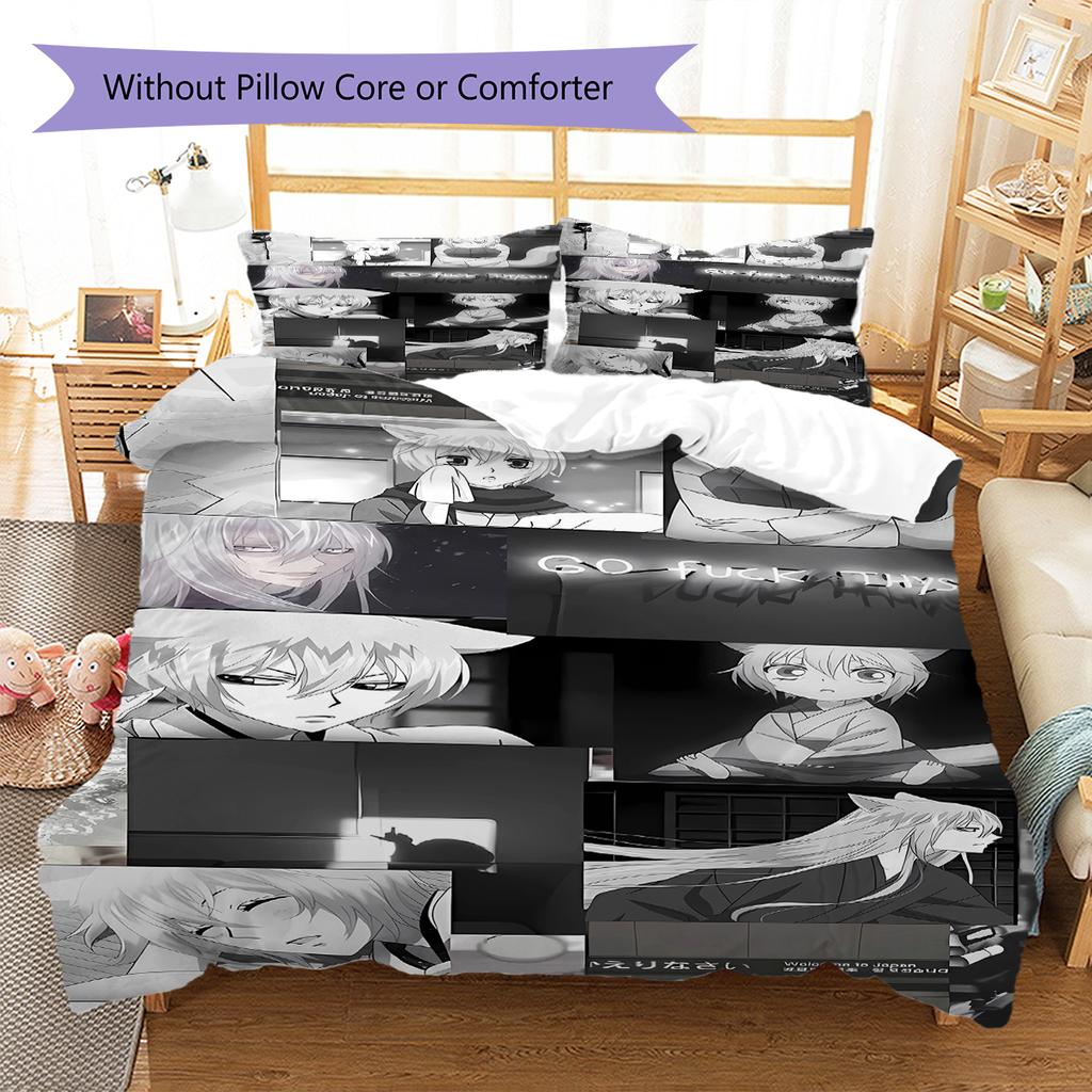 Kamisama Kiss Pattern Bedding,Quilt Set Quilt Cover Pillowcase Home Birthday Gift (1 * duvet cover + 2 * pillowcase, without core)