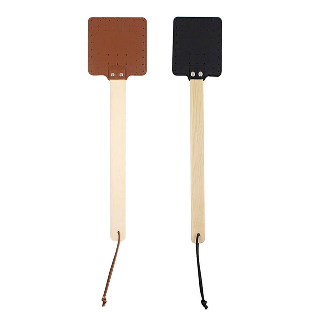 Premium Handmade Fly Swatter Reliable Leather Fly Swatter With Durable Beech Wood Handle for Dormitory Home