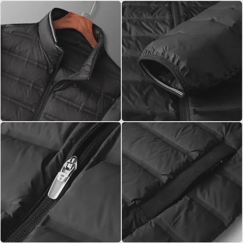 Herren Ultra-Dünne Übergröße Leichte Daunen Baumwolljacke