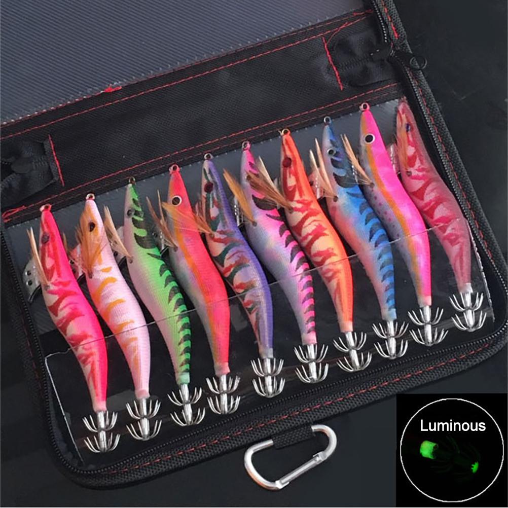 10pcs Luminous Fishing Lures Eyes Floating Hard Shrimp Plastic Baits
