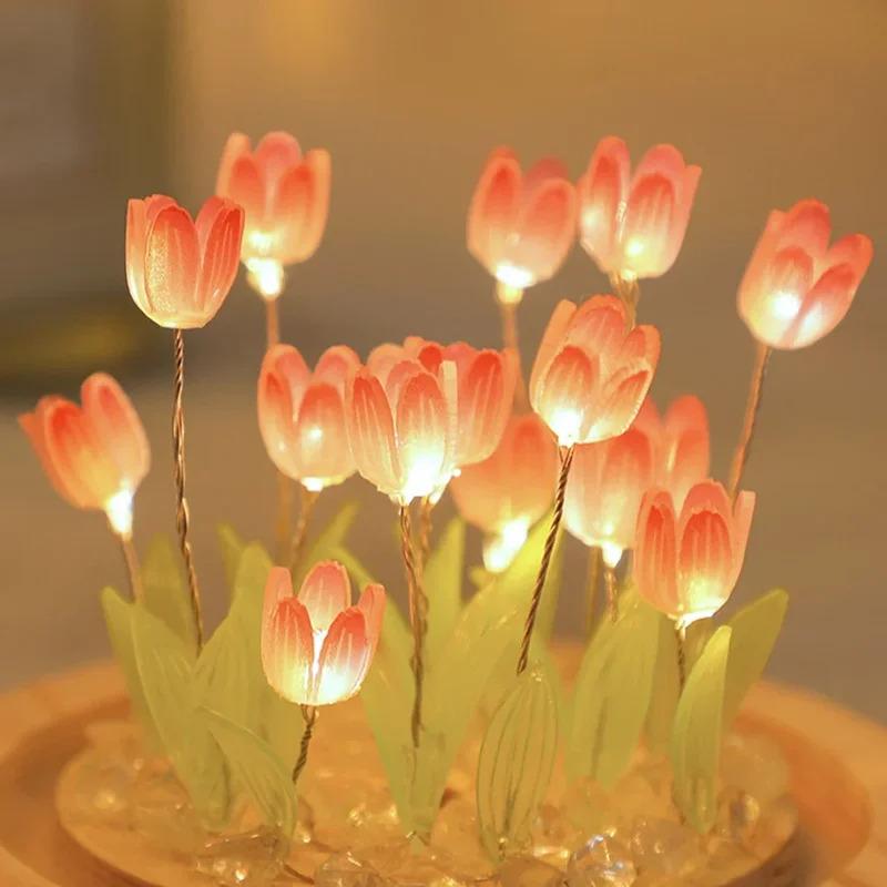 LED DIY Mini Tulip Craft Kit – Cute Decorations for Home, Birthday Gifts, Perfect for Girls, Family, Friends, Kids, and Christma