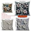 2D Floral 3D-Embossed Pattern Decorative Cushion Covers Pattern Cushion Cover Suitable For Sofa Bedroom Car Pillow Cover