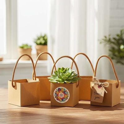 30 Pcs Paper Gift Bags Succulents Wraps Bags Gift Box Carrier Box for Birthday Wedding Baby Shower Party Favors