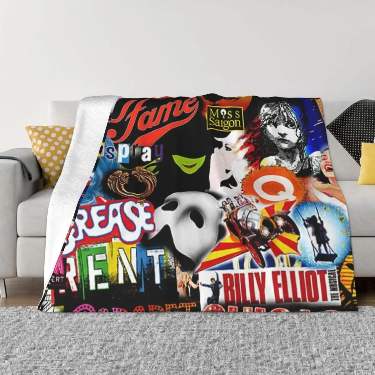 

Бродвейский музыкальный коллаж Накидка на диван Тонкая для декоративного дивана Диван рождественские подарки Одеяла# 75X95CM серый