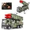 1/32 Simulated Alloy Truck Transport Launch Vehicle Model Child Toy Metal Diecast Pullback Transporter Car Gifts for Adult Kids
