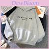 Korean Style Oversized Hoodie With Print For Women Autumn Winter Casual Wear