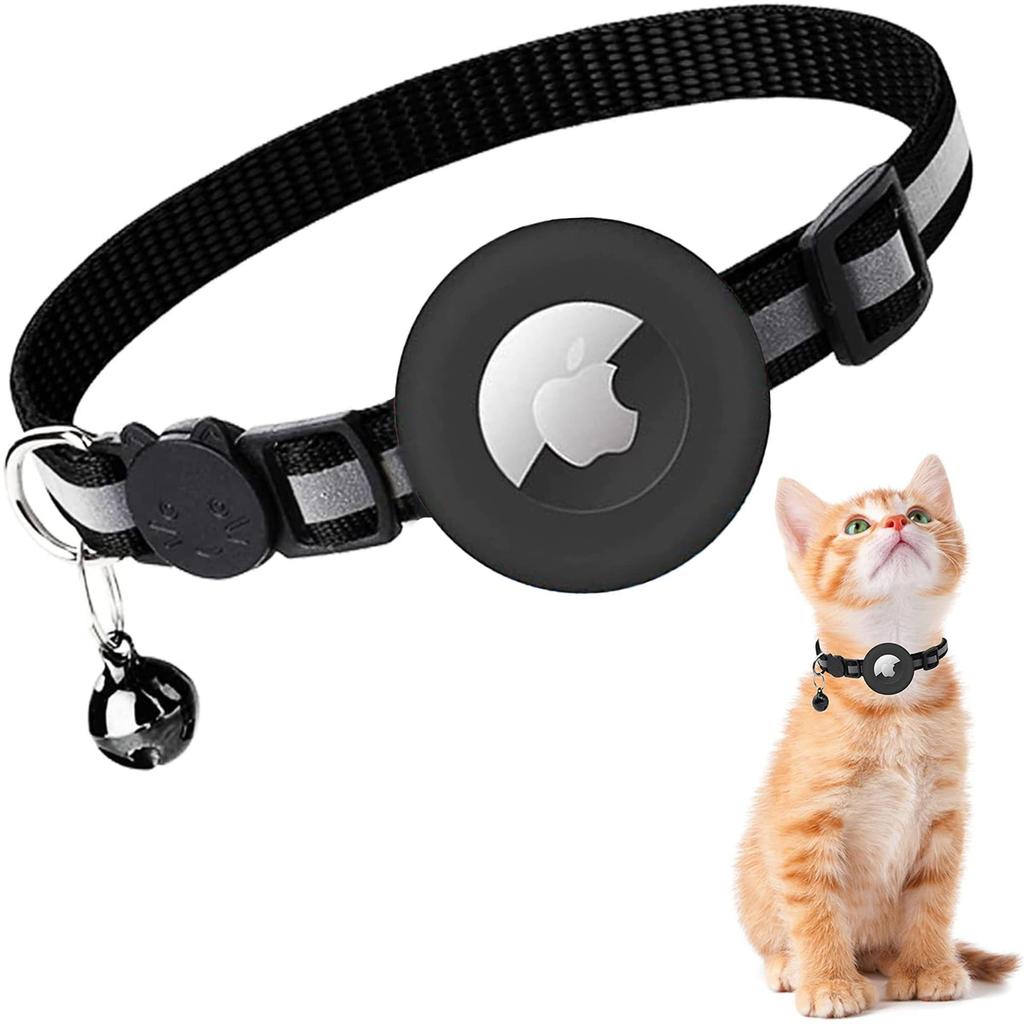 Airtag Cat Collar with Bell Reflective Anti-loss Silicone Protective Cover Small Neck Ring Cat Anti-loss