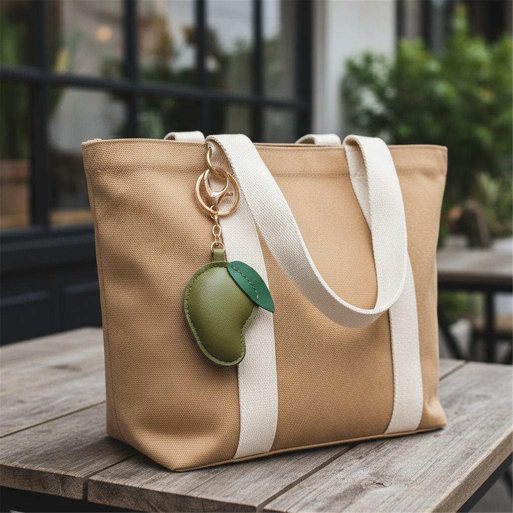 Practical Fashionable Key Holder Leather Fruit Keychain Creative Bag Charm Leather Texture for Students Professional
