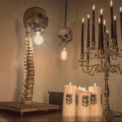 Kreative Schädel Statue Schreibtisch Lampe Halloween Horror Prop Bar Party Dekoration Prop Hause Schlafzimmer Wohnzimmer Dekoration Horror Prop