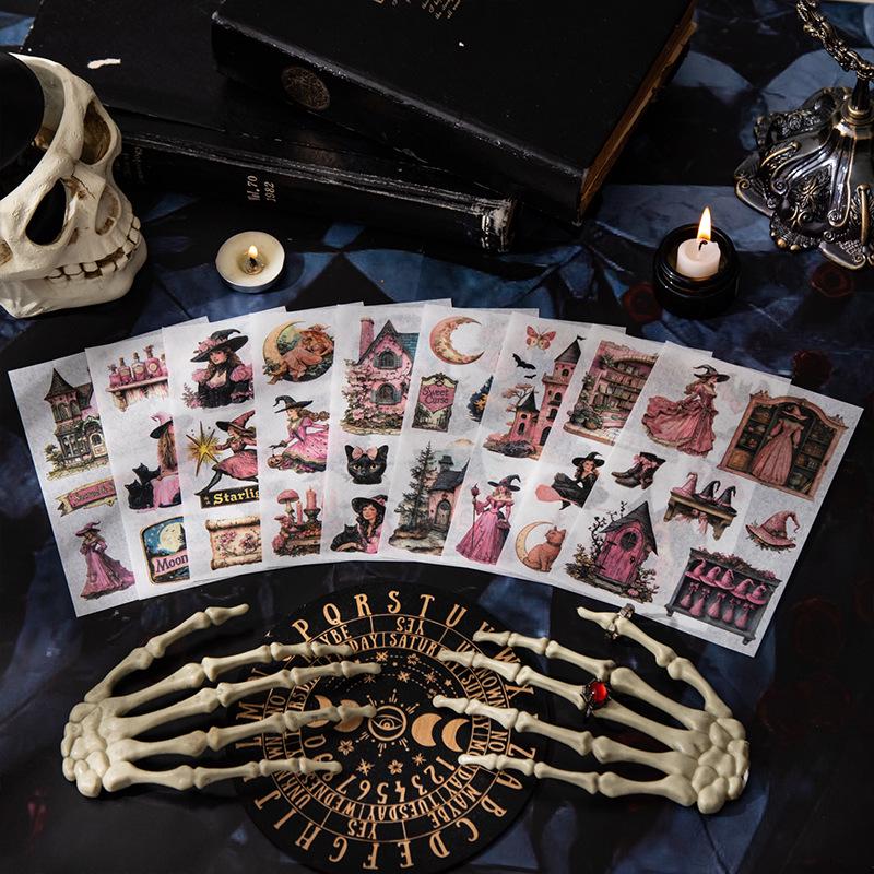 Mitternachts Gothic Party Stickerbuch: 4 Stile für Notizbücher & Dekoration
