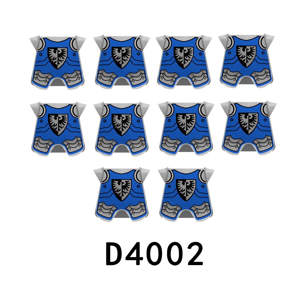 Mittelalterliche Militärburg Ritter Rüstung Bausteine Schulterpanzer Rüstungszubehör Roter Löwe Schwarzer Adler Waffensteine Spielzeug