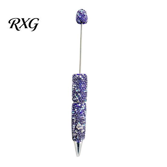 DIY Beadable Pen Set Diamond Pens, Bling Rhinestone Beaded Bead Pen, Crystal Shaft Ballpoint Black Ink Pens for Decorations Office School Supplies