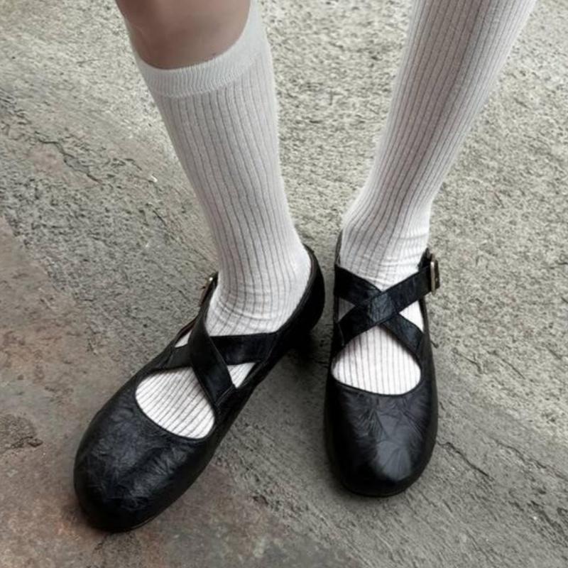 2025 Spring New Women's Leopard Horsehair Narrow Band Cross Strap Flats Round Toe Leisure Soft Comfortable Female Ballerinas Hot