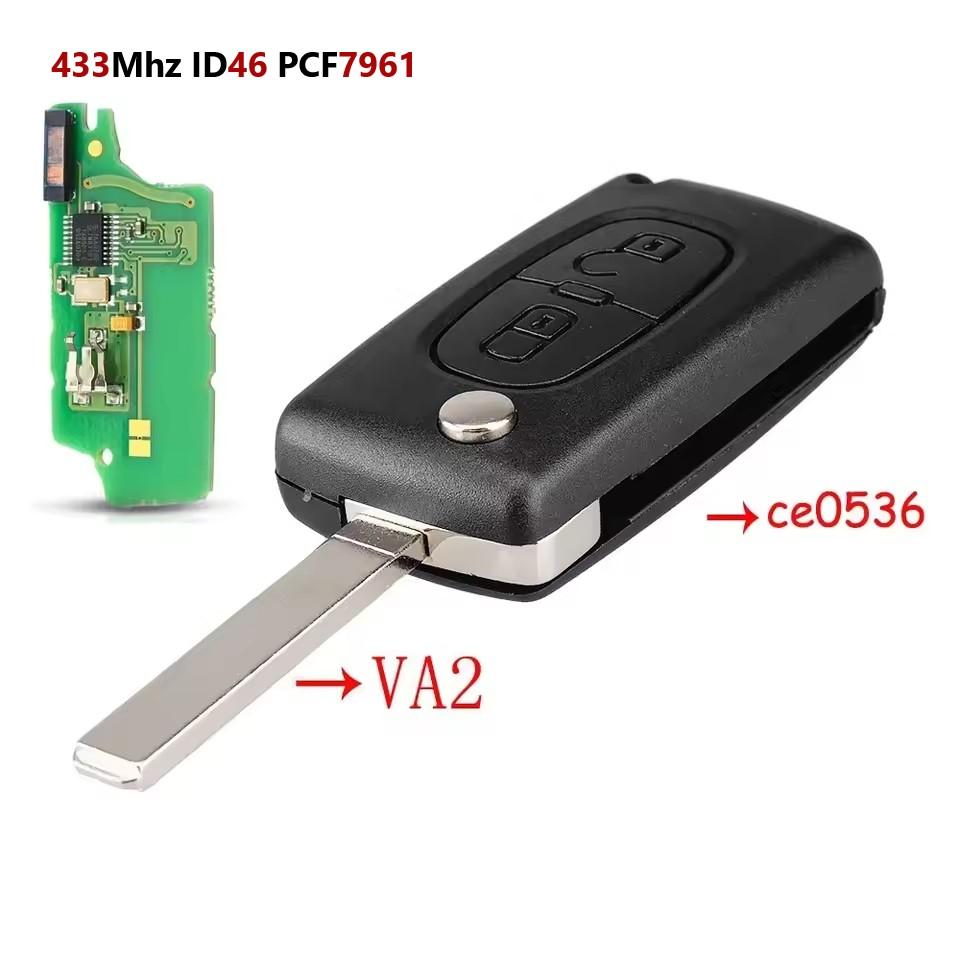 ASK 2/3/4 Buttons 433Mhz Remote Car Key for Peugeot 207 307 308 407 607 807 For Citroen C2 C3 C4 C5 C6 CE0536/CE0523 Auto Parts