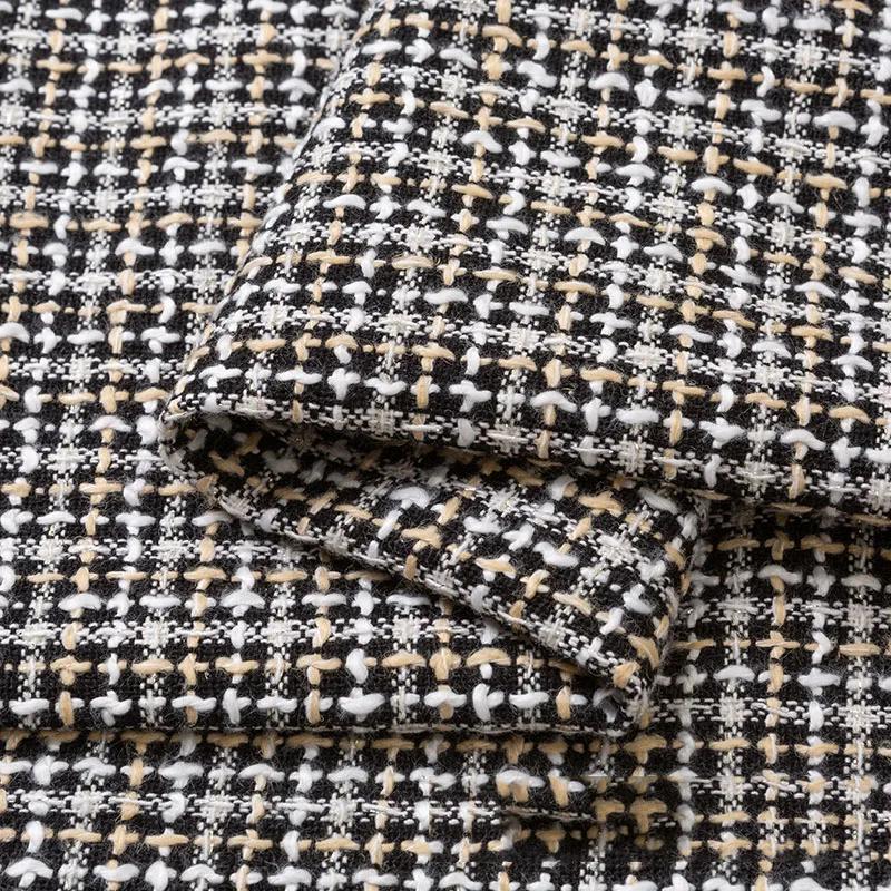 Thicken Tweed Fabric  for Vest Coat  Dress Clothing DIY Sewing Sequins Woolen Cloth Black White Red Blue By Half A Meter Winter