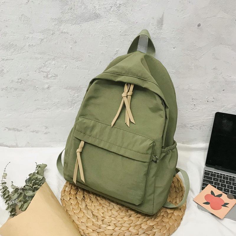 Новый корейский стиль однотонный повседневный рюкзак простой однотонный студенческий унисекс школьный рюкзак зелёный