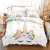 Cartoon Children Bedding Set Unicorn Duvet Cover Set Full Twin For Kids Girls Room Decor Cute Animals Quilt Cover Fashion Design