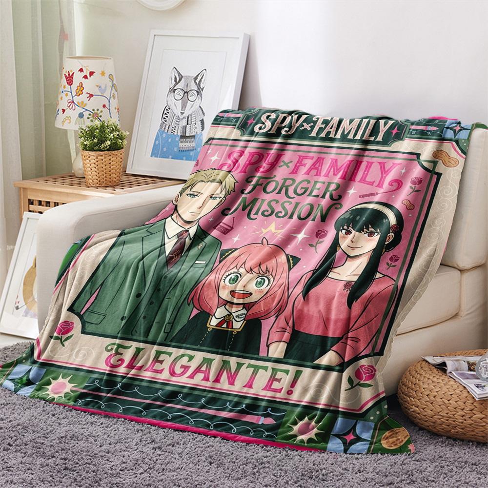 1 Stück Spy Family Gemusterte Flanelldecke Geeignet für Alle Jahreszeiten Für Heimdekoration Wärme Und Komfort Geschenke Feiertagsgeschenk