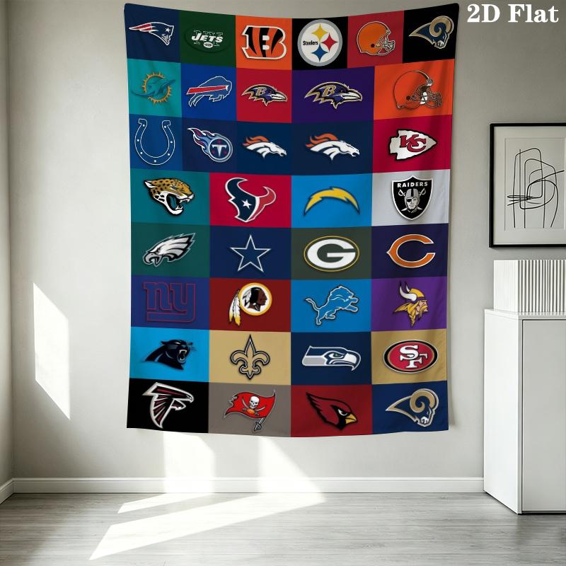 National Football League Wall Tapestry Aesthetic Wall Hanging Printed Fabric Blanket Decorative Tapestries For Bedroom Living Room Home Decor