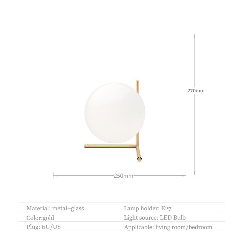 Moderne LED Tisch Lampe Schlafzimmer Schreibtisch Lampe Glas Ball Tisch Lampe Poliert Chrom Gold Nordic Schreibtisch Licht Wohnzimmer Boden Nacht