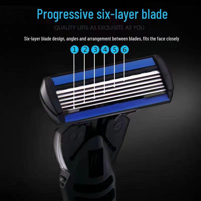6-Blade Men's Manual Disposable Shaving Razor