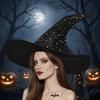 Mesh Yarn Cover Halloween Witch Hat With Veil Cosplay Accessories Pointed Mage Hat  Masquerade Ball