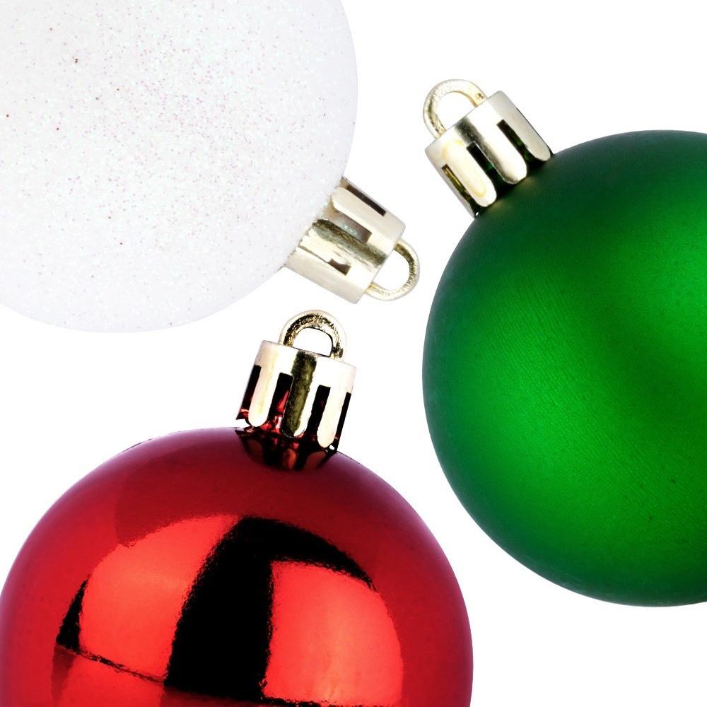 Shatterproof Christmas baubles red green white 5 cm 16 pcs.
