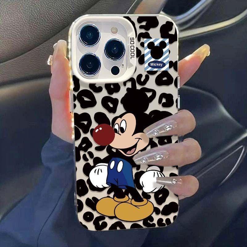Cartoon Leopard Print Mickey Applies To iPhone17promax Apple 14 Mobile Phone Case 13 New 12 Colored Silver 17/16P