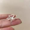 Pack of 2 Adjustable Starfish Inspired Open Rings with Artificial Gemstones for Women Daily Wear or Party Jewelry