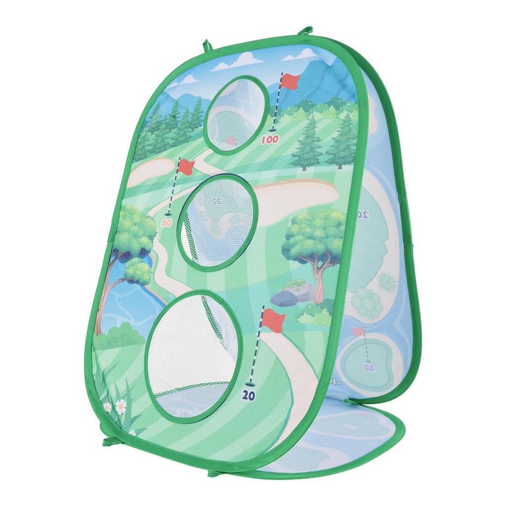 Golf Game Mat Set Throwing Hitting Kit Portable Golf Practice Set 3 in 1 for Children Outdoor Indoor