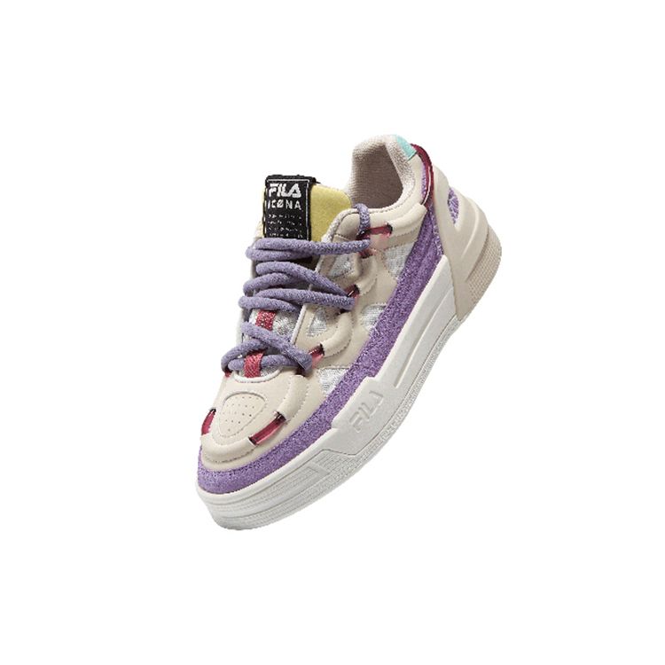 Fila Salto Low Top Retro Basketball Shoes Women Sneakers White Light-Purple F12W141225FSV