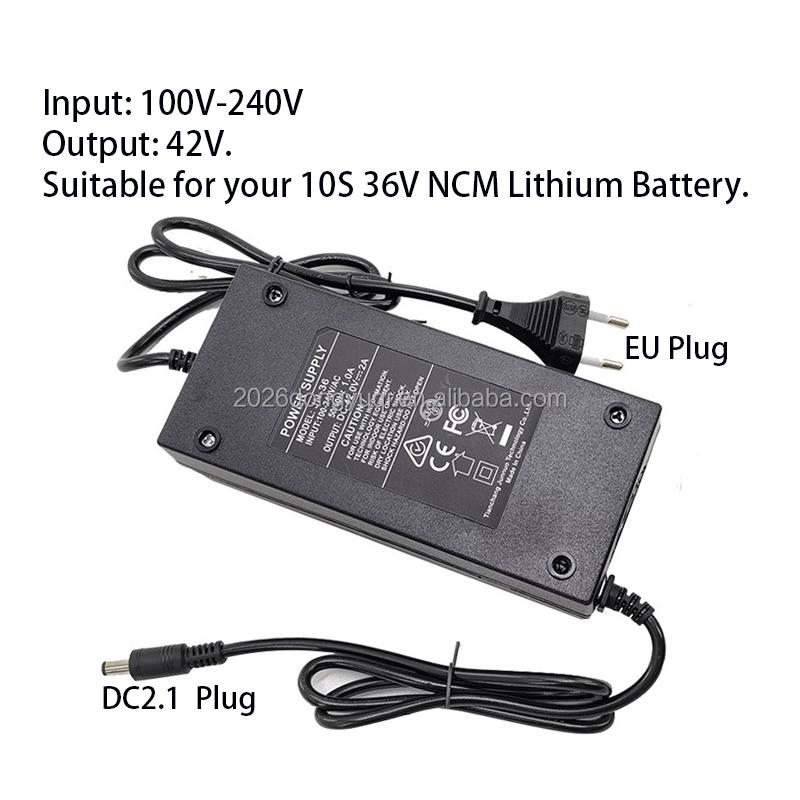 36V 42V 2A DC5521 EU Plug Ebike Electric Bike Bicycle Scooter Accessories Parts Charger