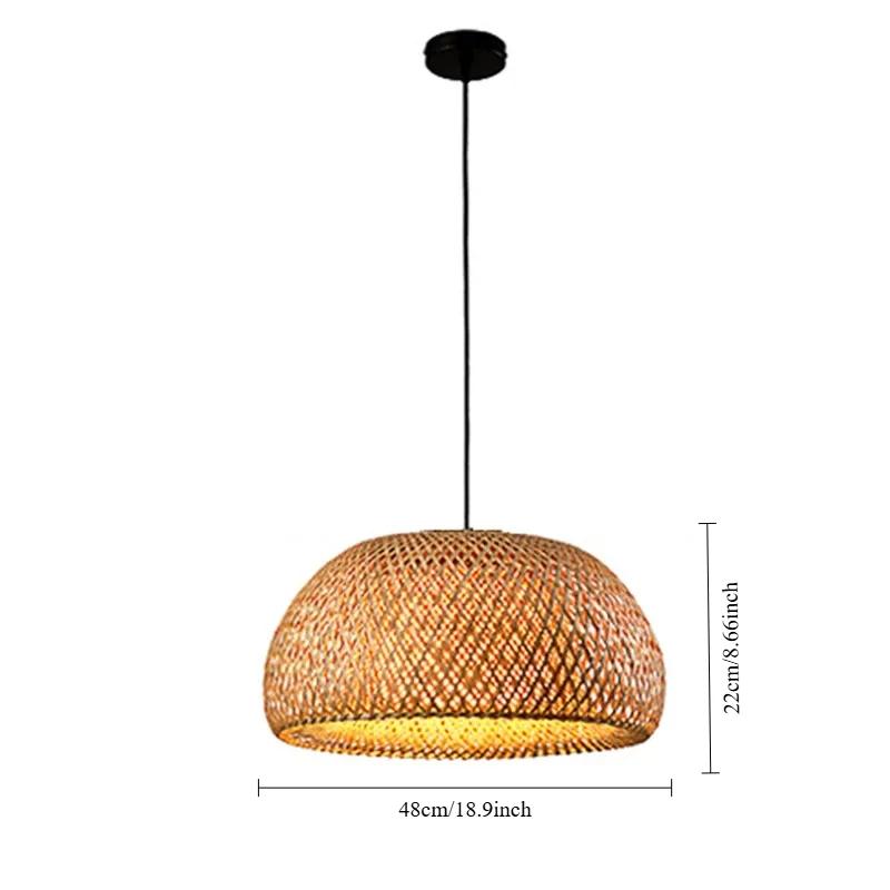 

Подвесной светильник из бамбукового плетения 48 см, подвесной потолочный светильник E27, люстра, светильники из ротанга, плетеные для дома, спальни, декор, лампы, абажуры NO BULB