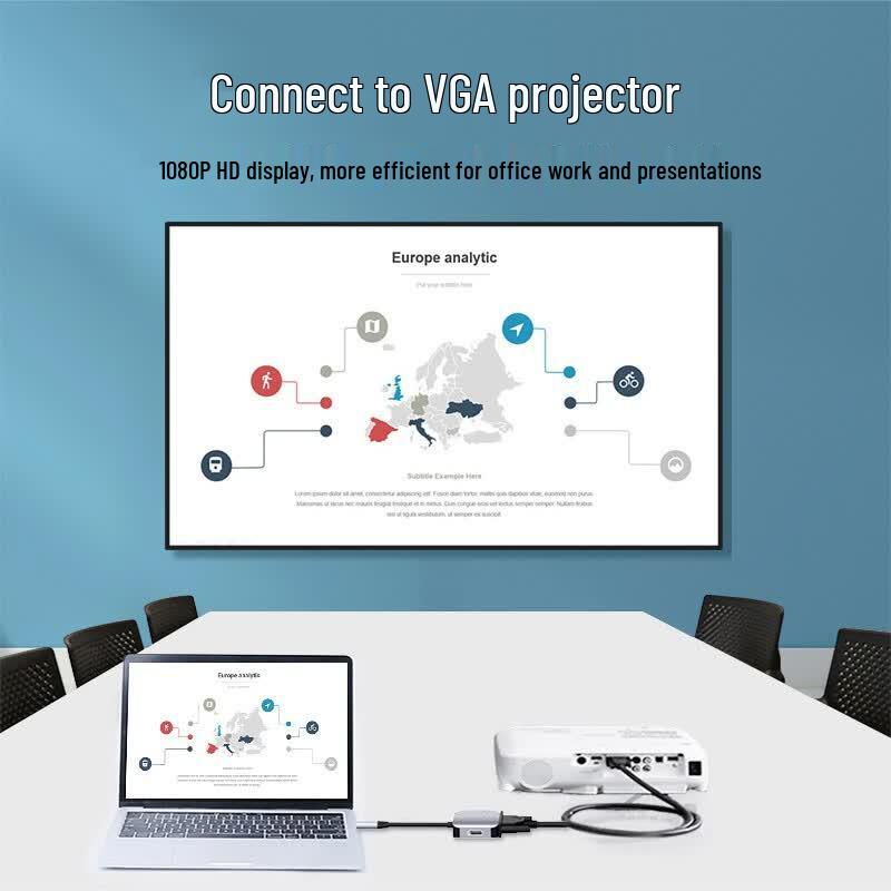 Lijia USB-C To HDMI/VGA Multiport Adapter