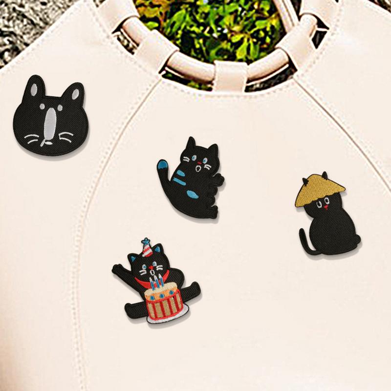 Cute Cat Patch 13PCS Cute Cat Decoration Patches Cute Cat Decoration Teens Embroidered Patch Creative Stylish Cloth Patch For